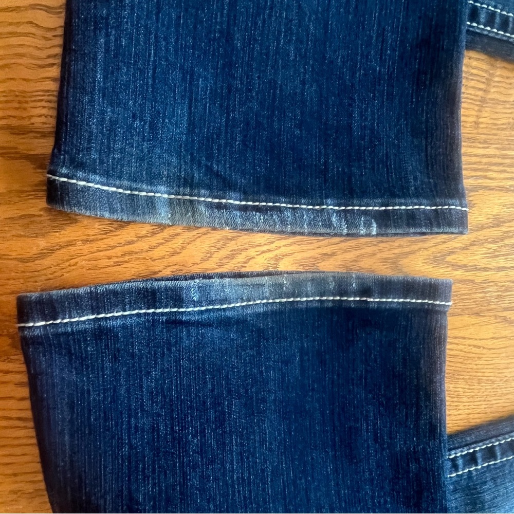 MISS ME Mid-Rise Boot Cut Embellished Jeans Whiskered Dark Wash Size 28 - Picture 12 of 12